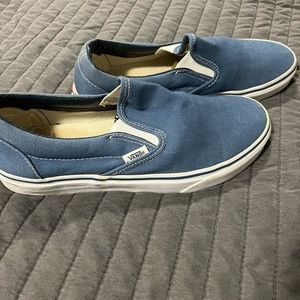 Blue vans slip ons
